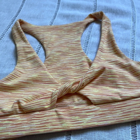 Shosho Orange Yellow Sports Bra with Racerback Design - Picture 3 of 7